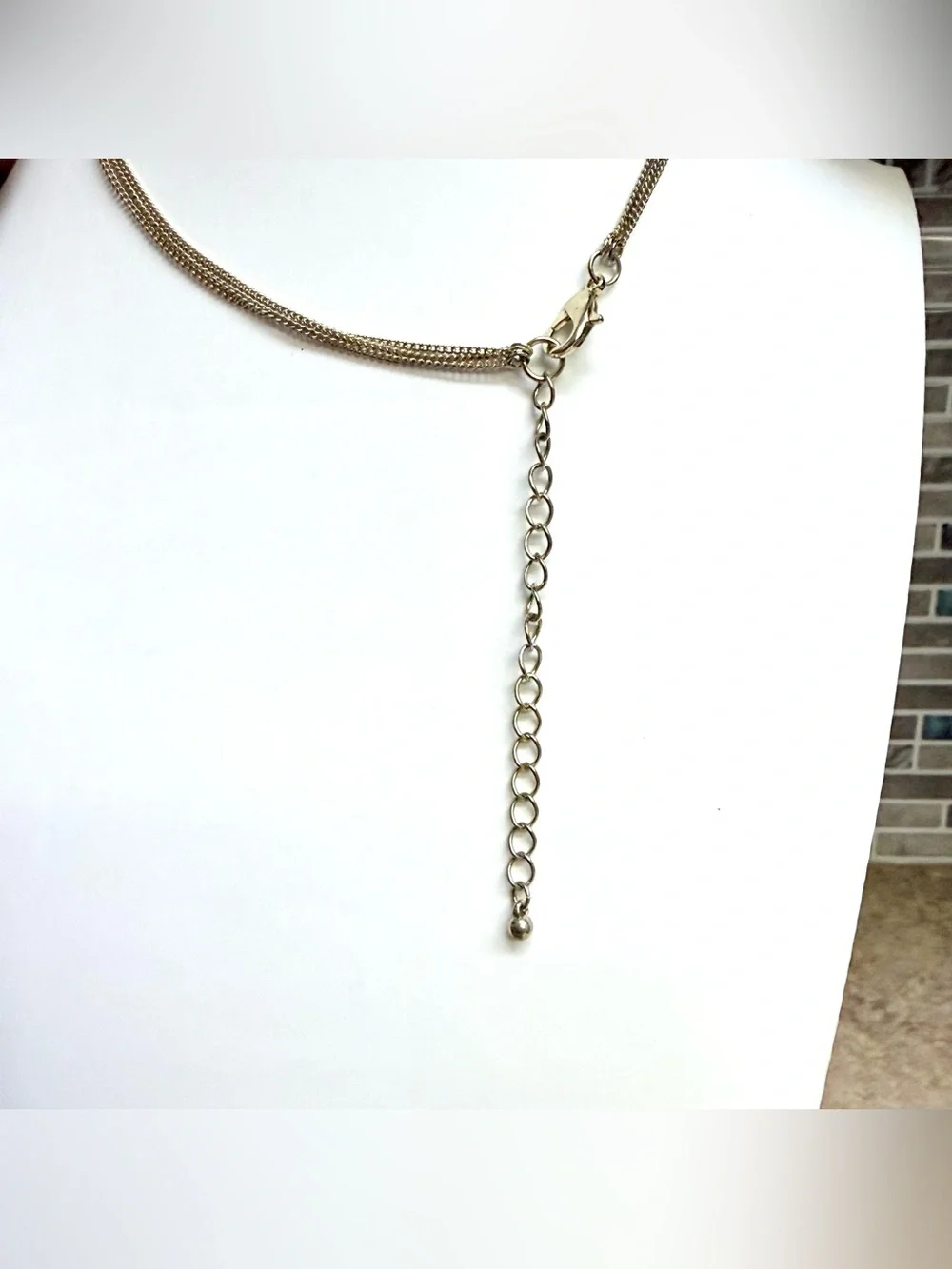 3 strand gold tone necklace